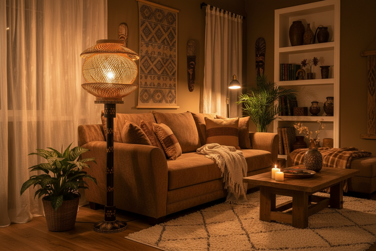 Aabha Woven Standing Lamp