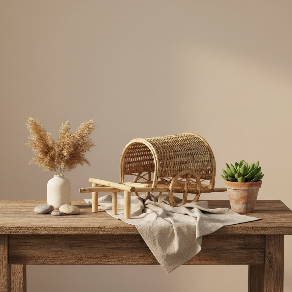 Gaon Miniature Bullock Cart Décor