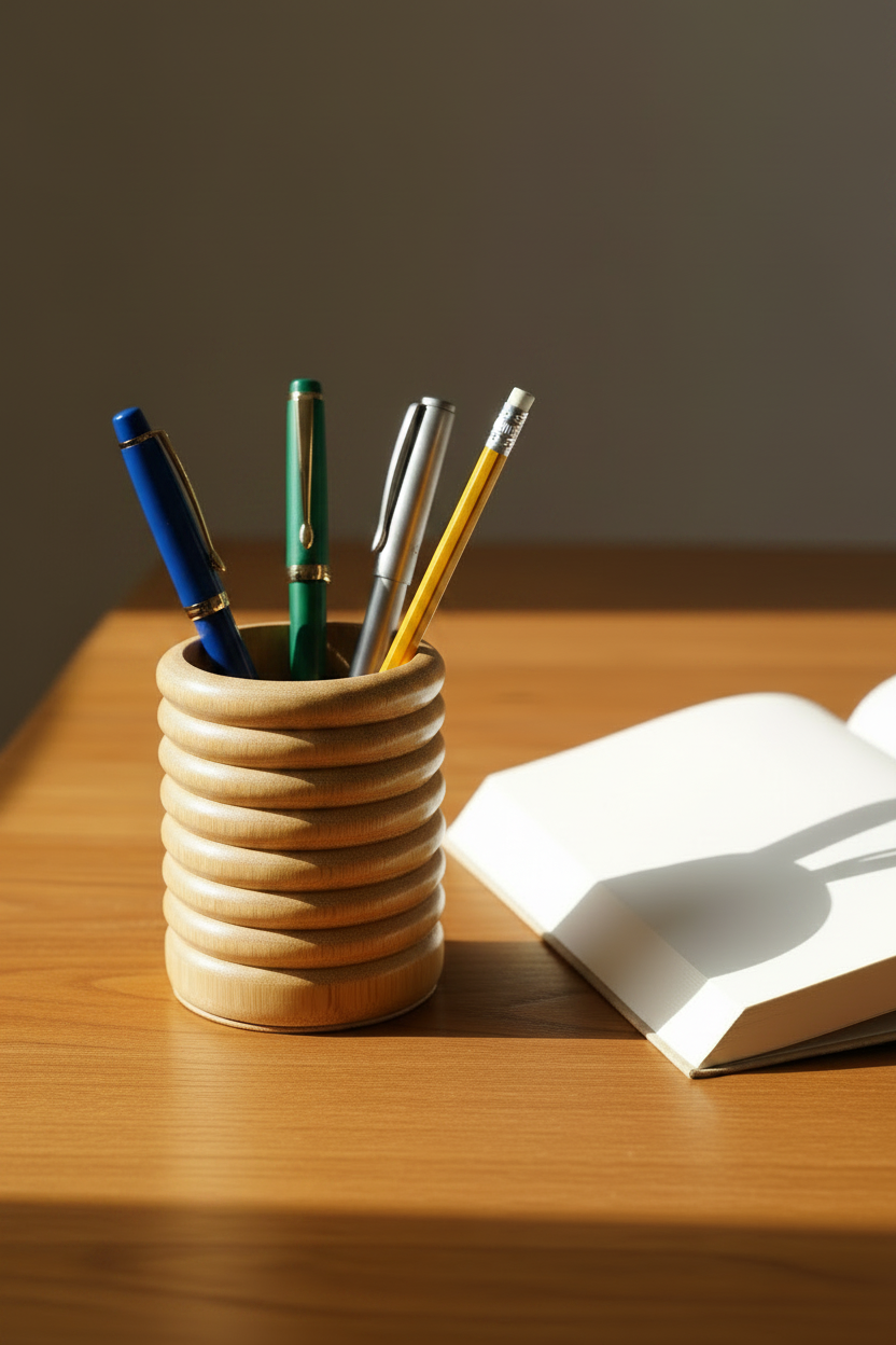Terra Handcrafted Bamboo Pen Holder